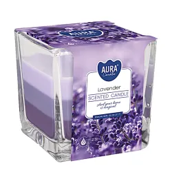 Tříbarevná vonná svíčka ve skle - Lavender 170 g