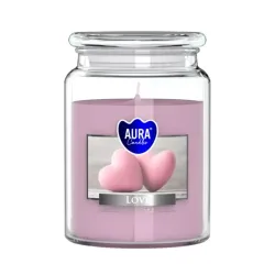 Vonná svíčka ve skle s víkem LOVE 500 g