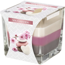 Tříbarevná vonná svíčka ve skle - SPA Garden 170 g
