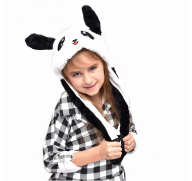 Svítící čepice Panda s pohyblivýma ušima