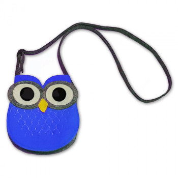 Felt Handbag Owl blue