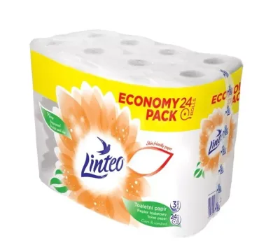 Linteo Toaletní Papír 24 ks Bílý 3-Vrstvý