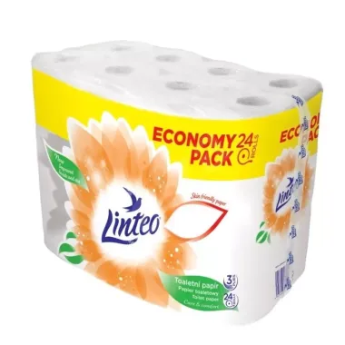 Linteo Toaletní Papír 24 ks Bílý 3-Vrstvý