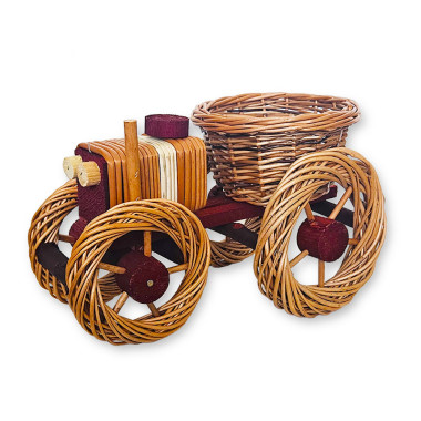 Proutěný traktor Květináč