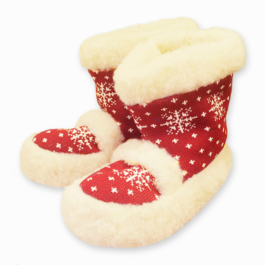 TV bačkory NORSKÉ vysoké s vločkou - červené