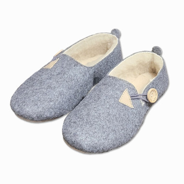 Valašské filcové mokasínky s ovčí vlnou