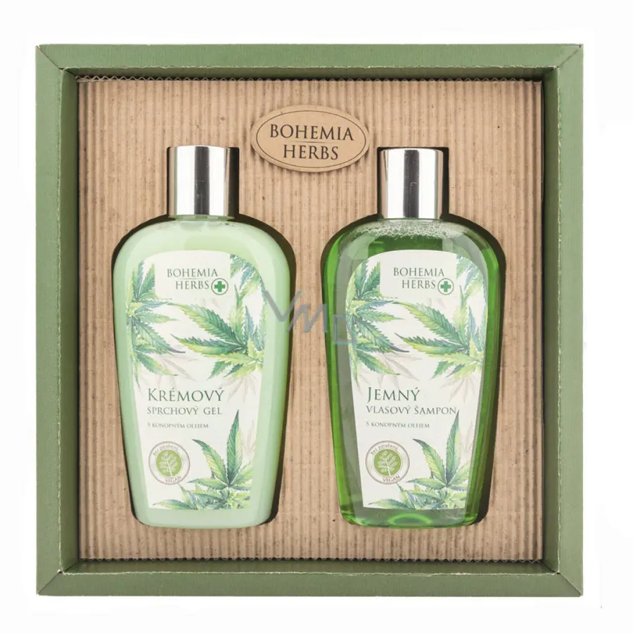 Levně Bohemia Gifts Kosmetická sada - gel 250 ml a šampon 250 ml - konopí