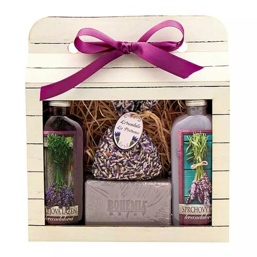 Levně BOHEMIA Sada La Provence – gel 100 ml, mýdlo 100 g, lázeň 100 ml a byliny