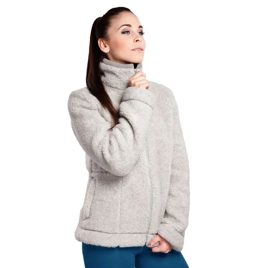 OVČÍ VĚCI Dámská vlněná mikina se stojáčkem IZABELA vínová 3XL