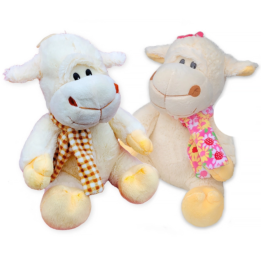 Ovečka s šálou bečící 27 cm