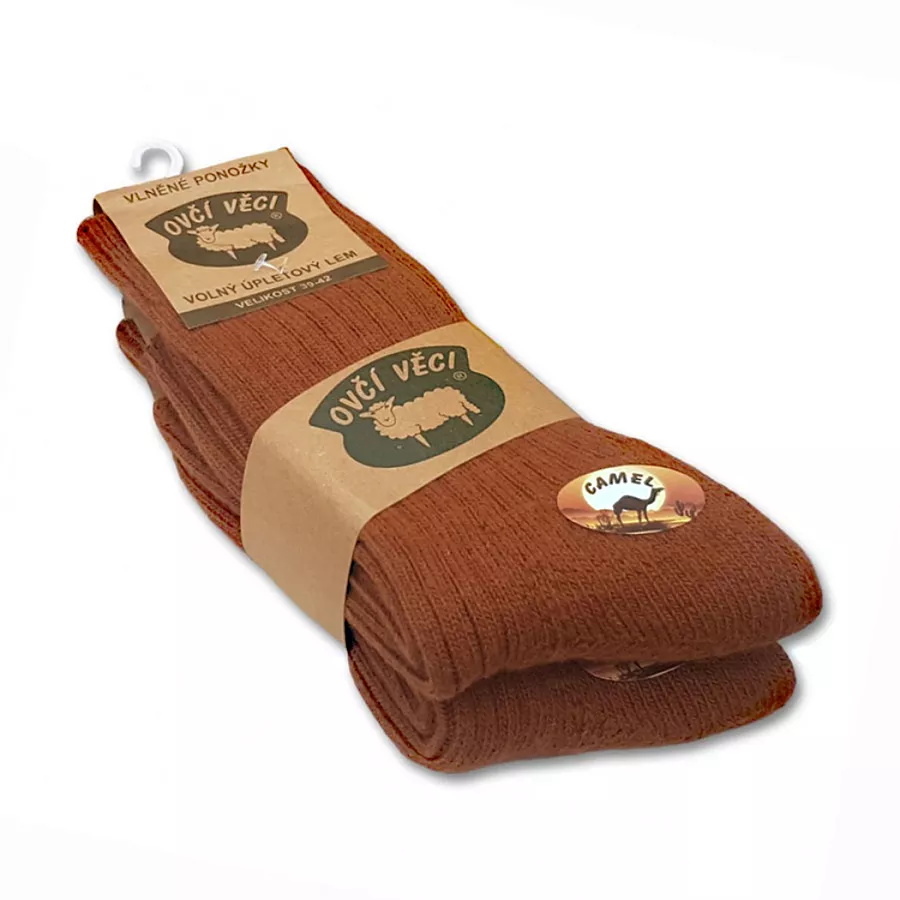Ponožky z ovčí vlny 425 g - CAMEL 2 páry