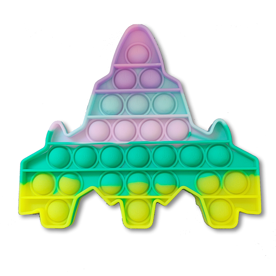 Levně Pop It Rainbow antistresová hračka Raketa