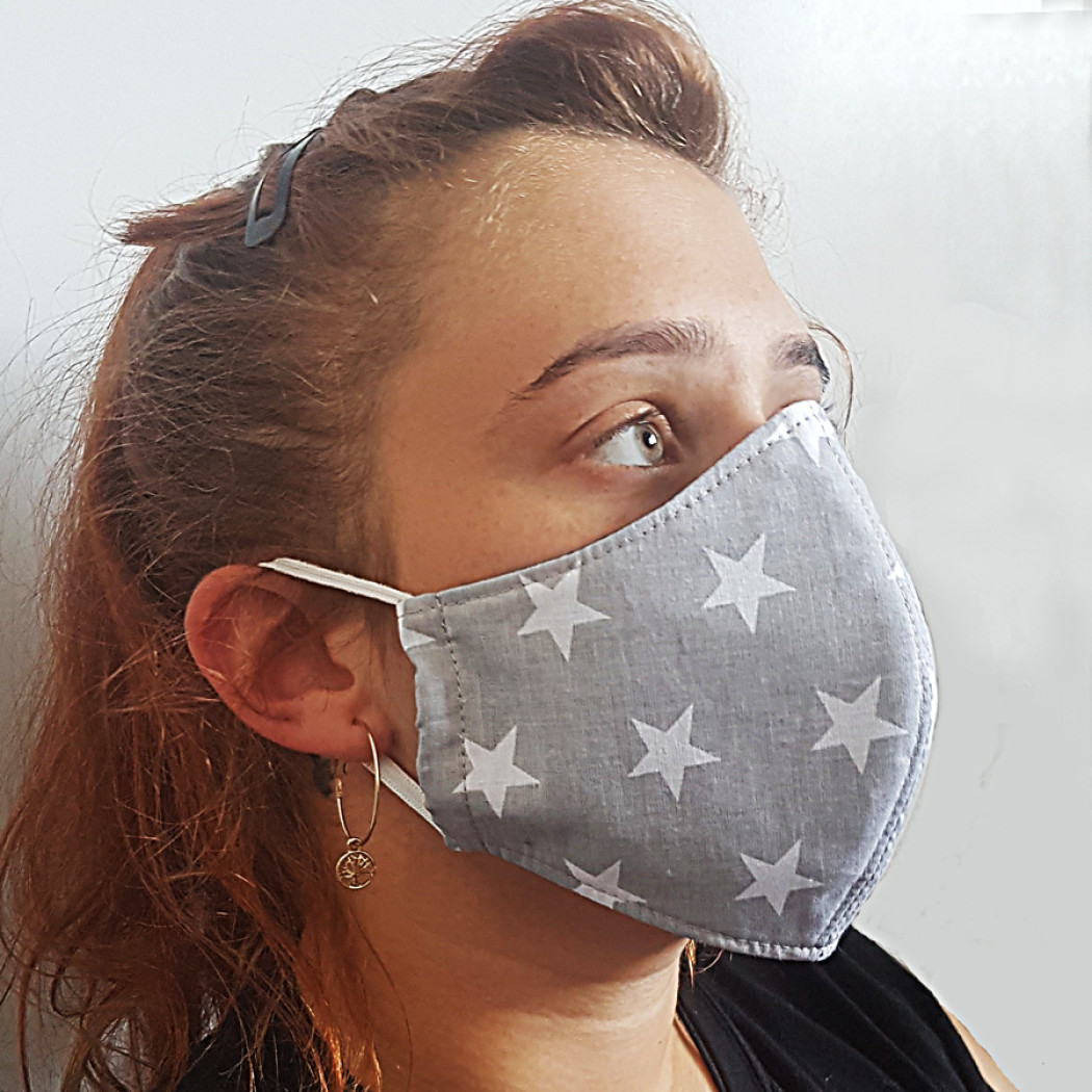 Levně Bavlněná ochranná rouška dvouvrstvá hvězdy