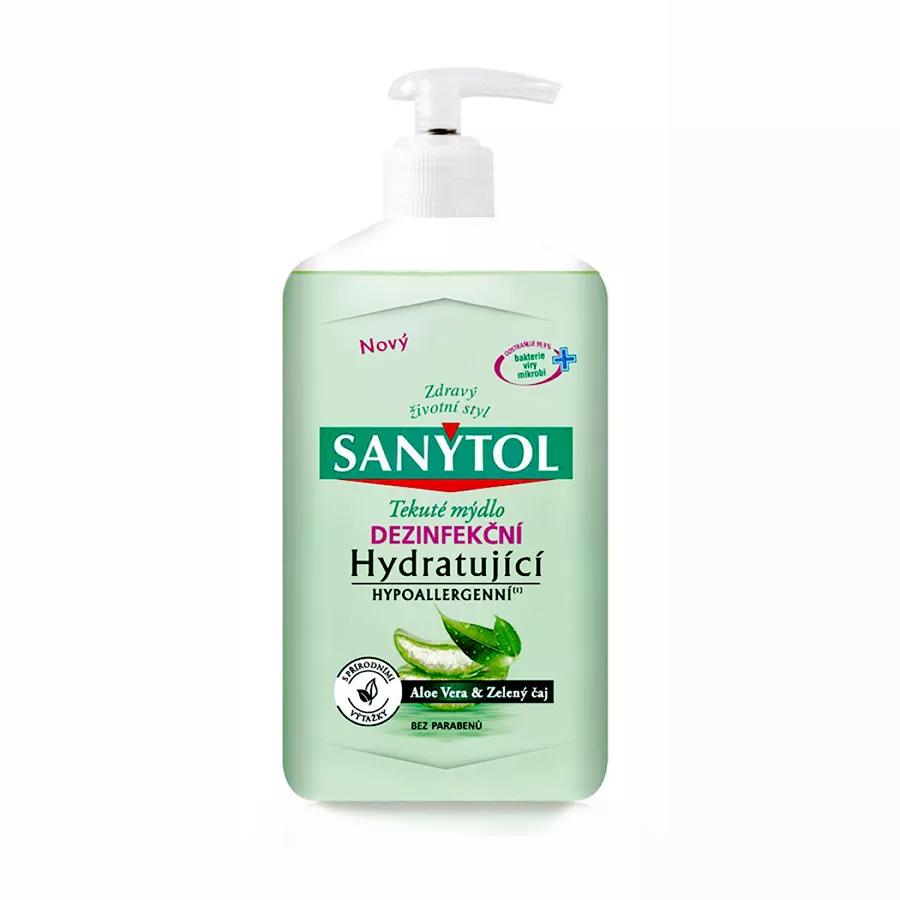 Levně Sanytol dezinfekční hydratující mýdlo Zelený čaj & Aloe Vera 250 ml
