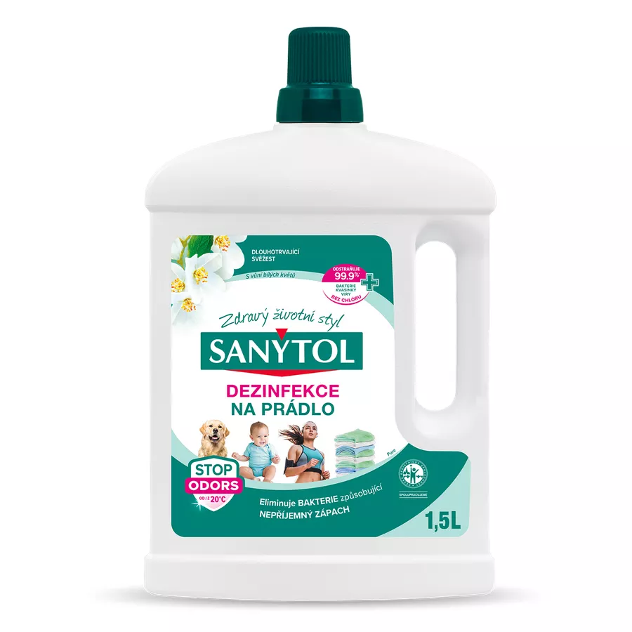 Sanytol Dezinfekce na prádlo bílé květy, 1500 ml