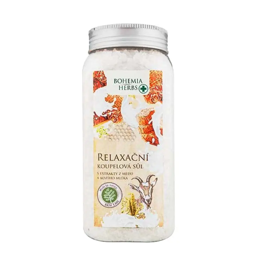 Levně Bohemia Gifts Med a Kozí mléko koupelová sůl relaxační 900 g