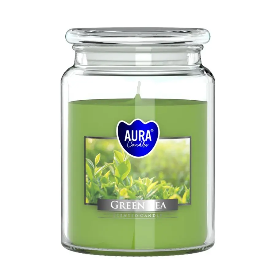 Bispol Vonná svíčka ve skle s víkem GREEN TEA 500 g