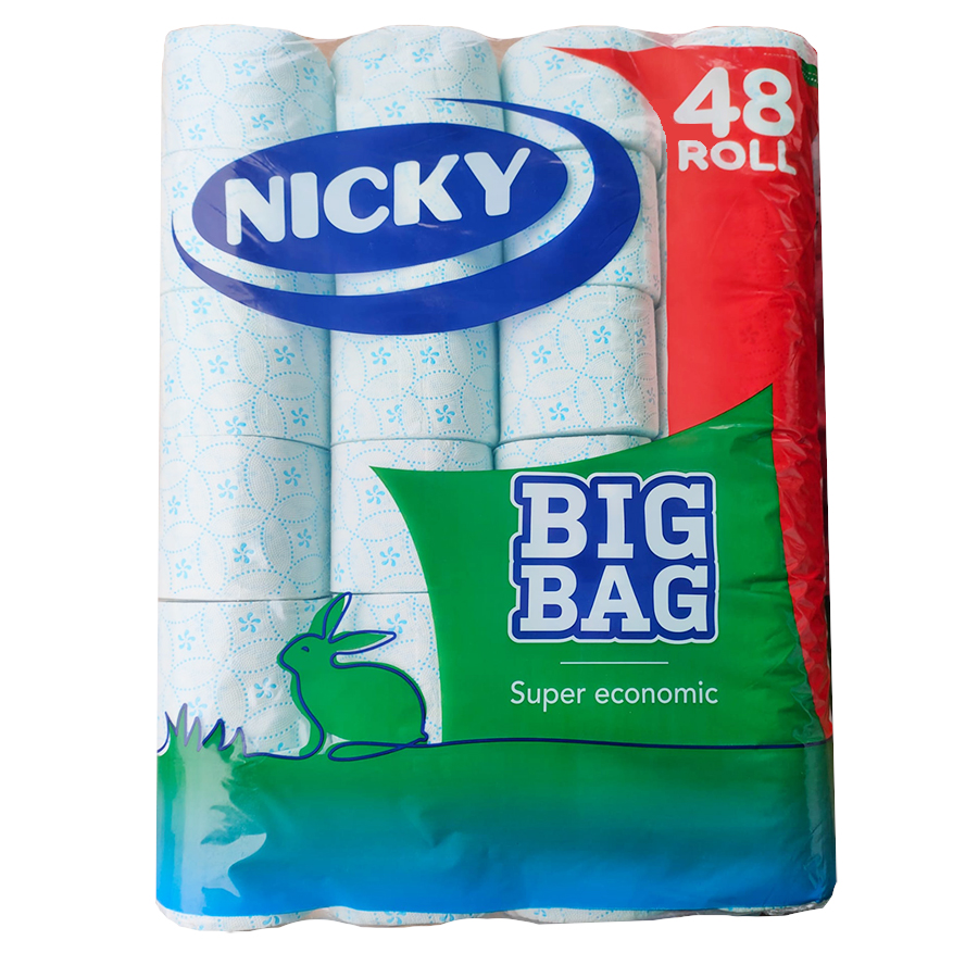 Nicky Toaletní Papír 48 ks Modrobílý 2-Vrstvý